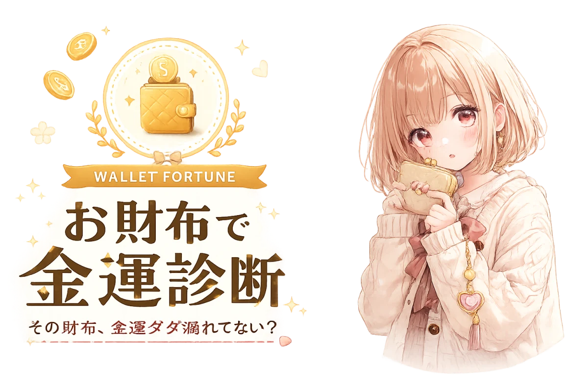お財布で金運診断。その財布、金運ダダ漏れしてない?